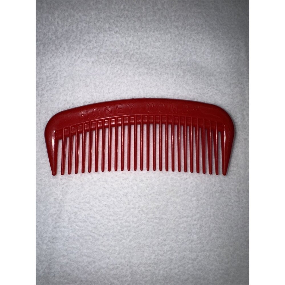 Vintage Rare Honey Comb Red Wide Tooth Rectangle Hair Small Pocket Travel  Brush